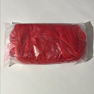 ULTA cosmetic makeup travel bag pouch NEW! Red Velour Velvet w/ Pink Bow